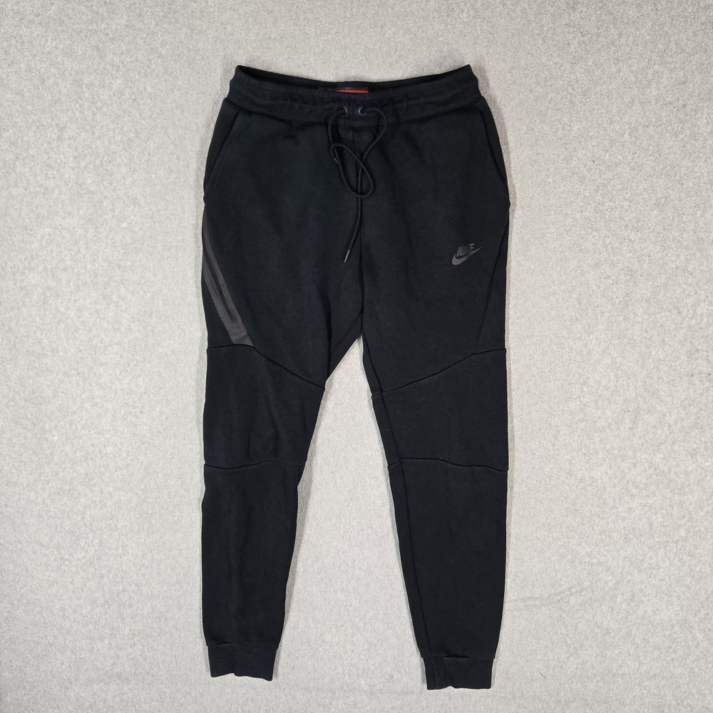 Nike Men Pants S Black Sweatpants Tech Fleece Jogger Logo Slim 26" Inseam